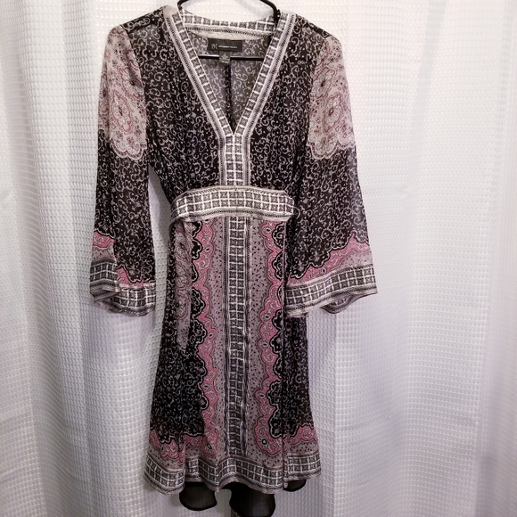 INC Silk Kimono Dress - Picture 1 of 5